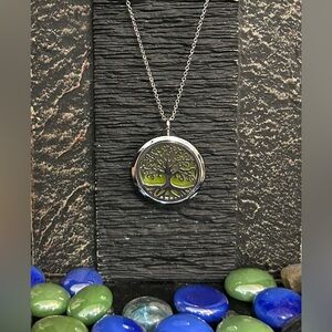 Silver Tree of Life Locket Pendant Necklace